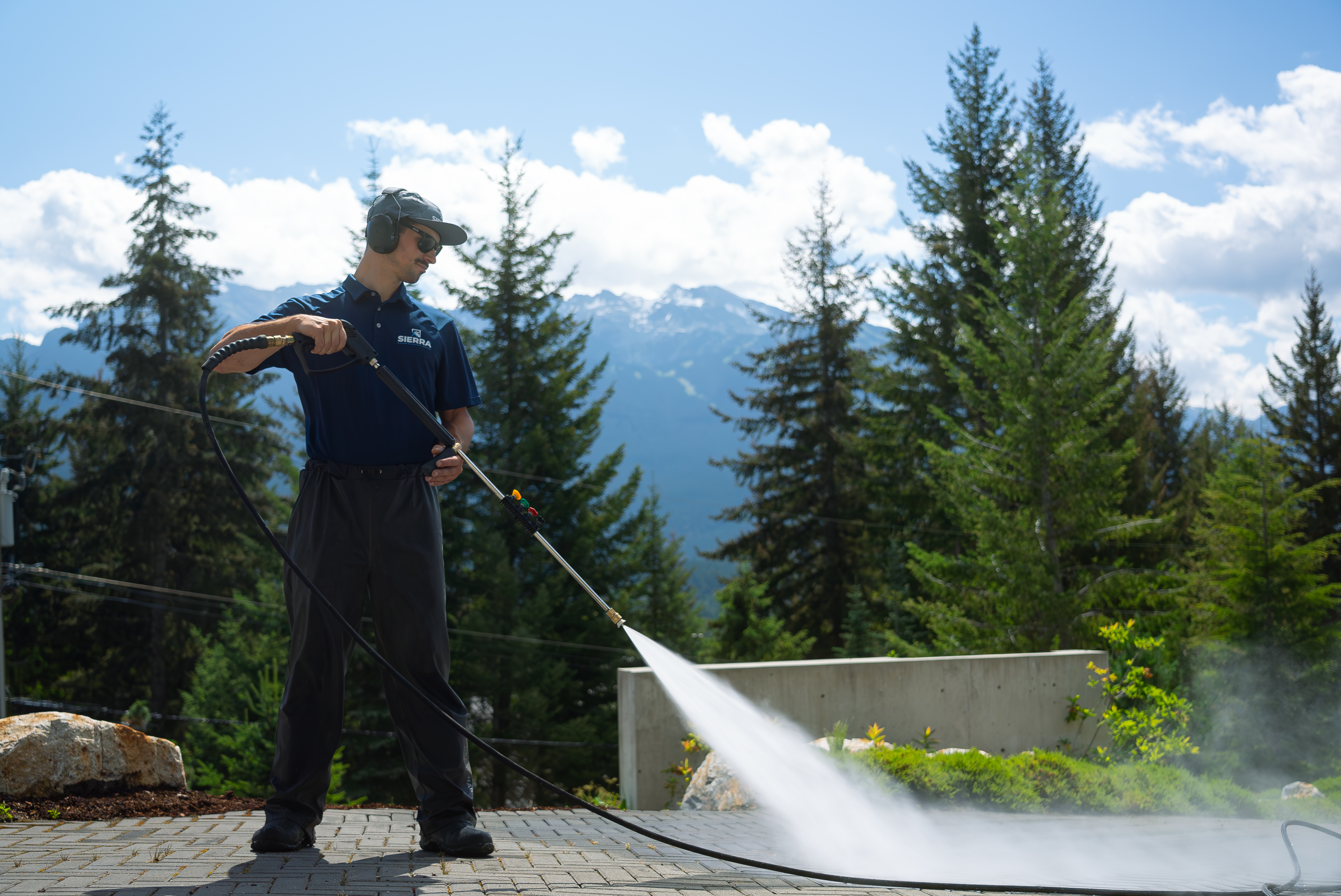 Sierra Services team member at work in Whistler