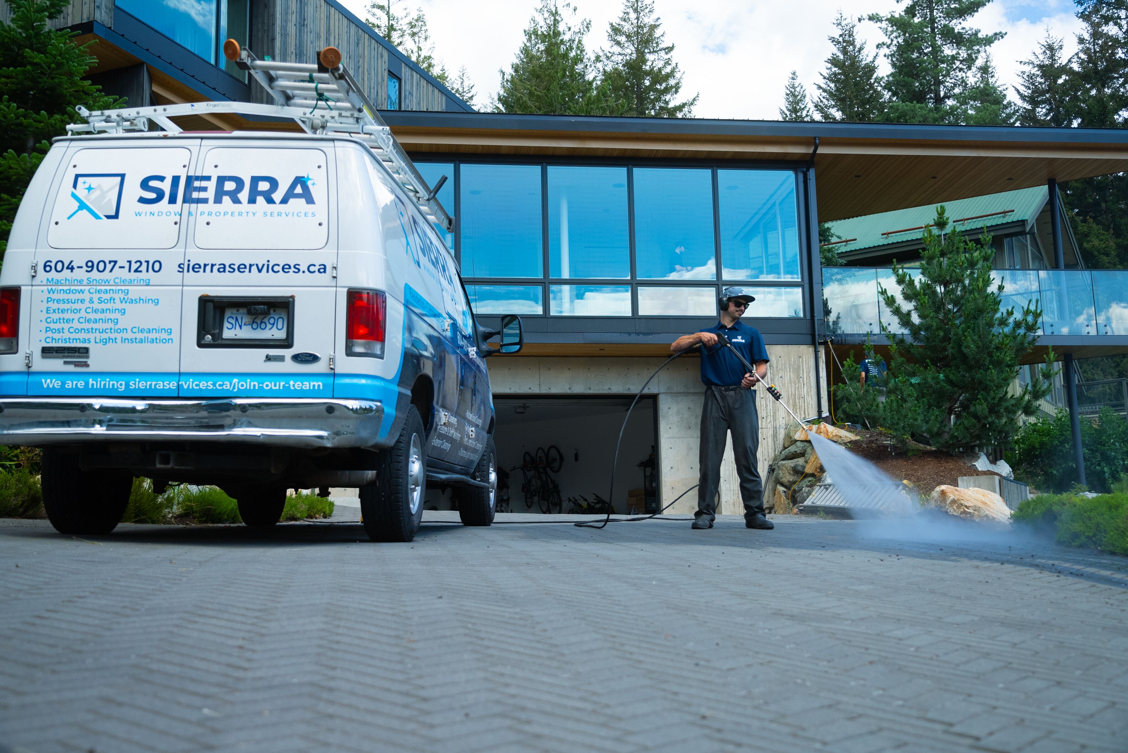 Sierra Services team member at work in Whistler